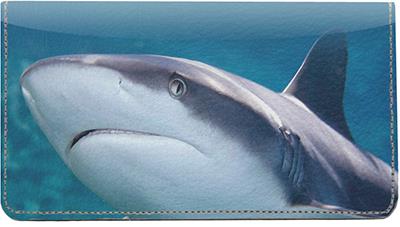 Sharks Leather Checkbook Cover