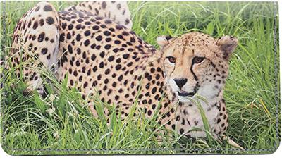 Cheetahs Leather Checkbook Cover