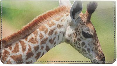Giraffes Leather Checkbook Cover
