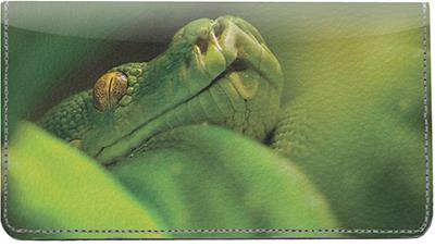 Snakes Leather Checkbook Cover