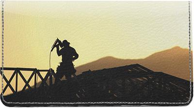 On The Worksite Leather Checkbook Cover