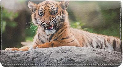 Tigers Leather Checkbook Cover