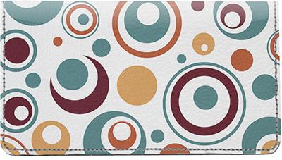 Retro Circles Leather Checkbook Cover