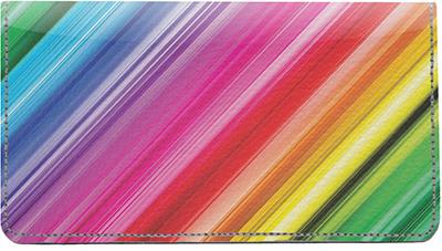 Crazy Rainbows Leather Checkbook Cover