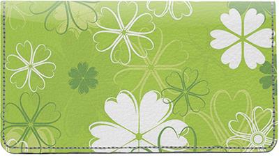 Retro Flowers Leather Checkbook Cover