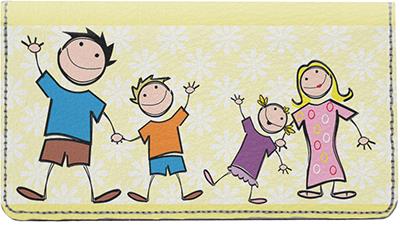 Happy Families Leather Checkbook Cover