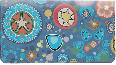 Circle Explosion Leather Checkbook Cover