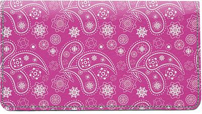 Indian Paisley Leather Checkbook Cover