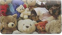 Cuddly Teddies Leather Checkbook Cover