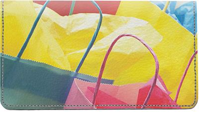 Shopping Spree Leather Checkbook Cover