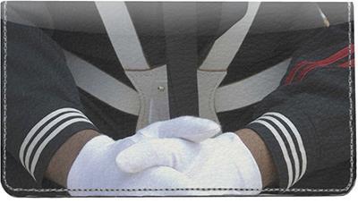 Navy Leather Checkbook Cover