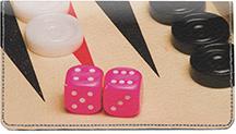 Backgammon Leather Checkbook Cover
