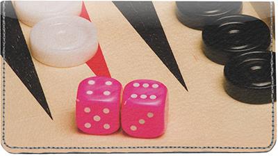 Backgammon Leather Checkbook Cover
