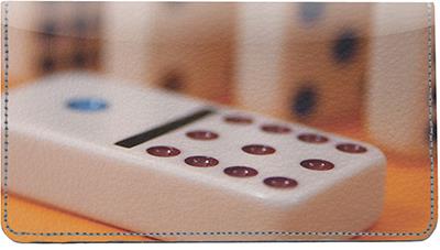 Dominoes Leather Checkbook Cover