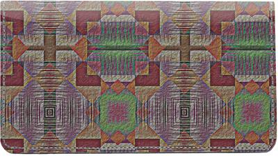 Native American Patterns Leather Checkbook Cover
