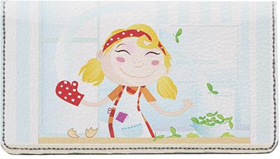 Fun in the Kitchen Leather Checkbook Cover