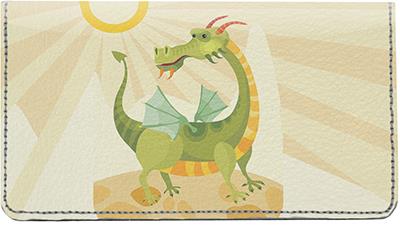 Lovable Dragons Leather Checkbook Cover