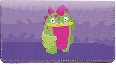 Friendly Aliens Leather Checkbook Cover