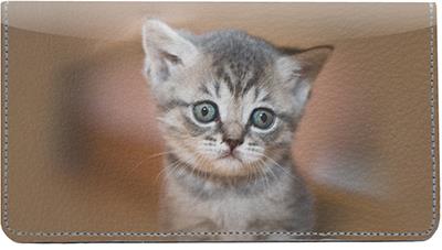 Adopt a Cat Leather Checkbook Cover