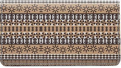 African Patterns Leather Checkbook Cover
