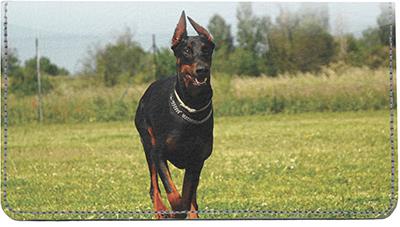 Dobermans Leather Checkbook Cover