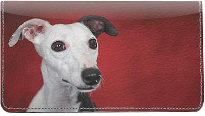 Whippets Leather Checkbook Cover