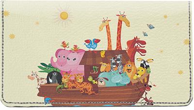 Cartoon Animals Leather Checkbook Cover