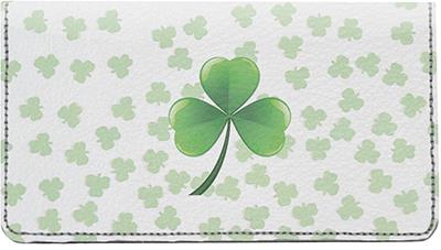 Shamrocks Leather Checkbook Cover