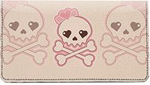 Girly Skulls Leather Checkbook Cover