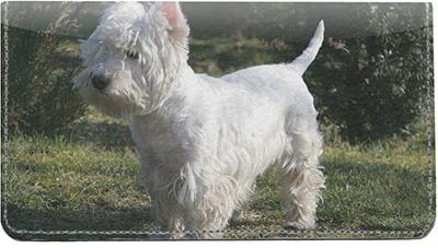 Wonderful Westies Leather Checkbook Cover