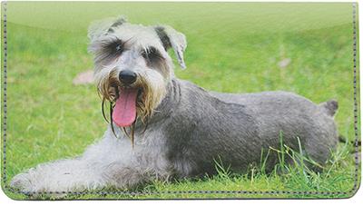 Schnauzers Leather Checkbook Cover