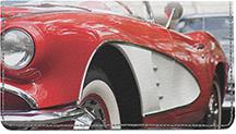 Classic Cars Leather Checkbook Cover