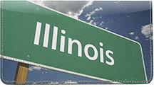 Illinois Leather Checkbook Cover
