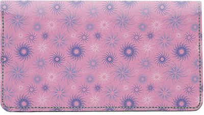 Spinning Flowers Leather Checkbook Cover