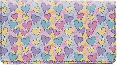Floating Hearts Leather Checkbook Cover