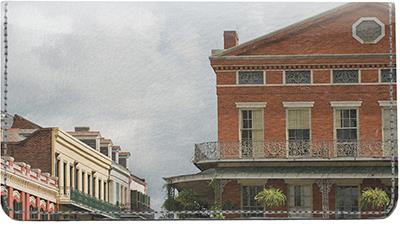 New Orleans Leather Checkbook Cover
