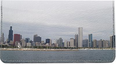 Famous Skylines Leather Checkbook Cover