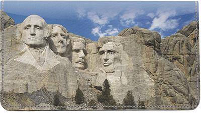 American Landmarks I Leather Checkbook Cover