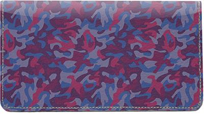 Colorful Camo Leather Checkbook Cover