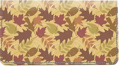 Leafy Seasons Leather Checkbook Cover