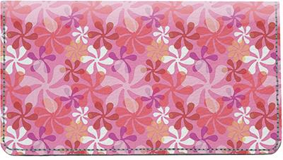 Mod Flowers Leather Checkbook Cover