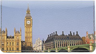 European Landmarks Leather Checkbook Cover