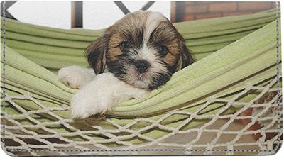 Lhasa Apsos Leather Checkbook Cover
