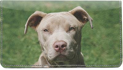 Pit Bulls Leather Checkbook Cover