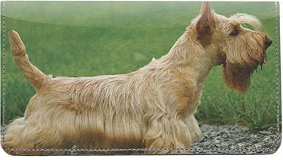 Scottish Terriers Leather Checkbook Cover