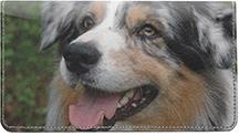 Australian Shepherds Leather Checkbook Cover