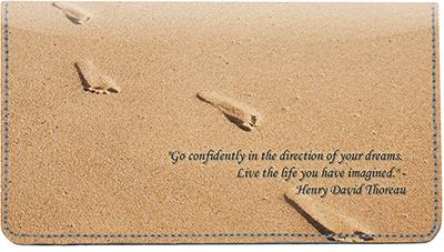 Inspirational Sayings Leather Checkbook Cover