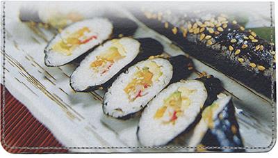 Japanese Foods Leather Checkbook Cover
