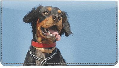 Brittany Spaniels Leather Checkbook Cover