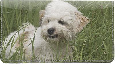 Havanese Leather Checkbook Cover